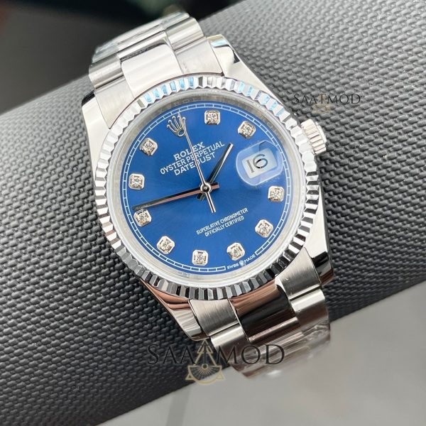 Rolex 36mm Oyster Tasli Lacivert Bayan Kol Saati
