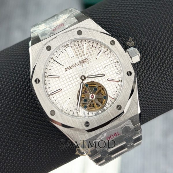 Audemars Piguet Royal Oak Tourbillon Beyaz Kadran Gümüş Kasa Erkek Kol Saati
